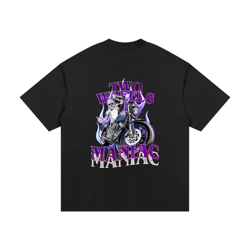 TWO WHEELS MANIAC | Essential Heavyweight Cotton Tee